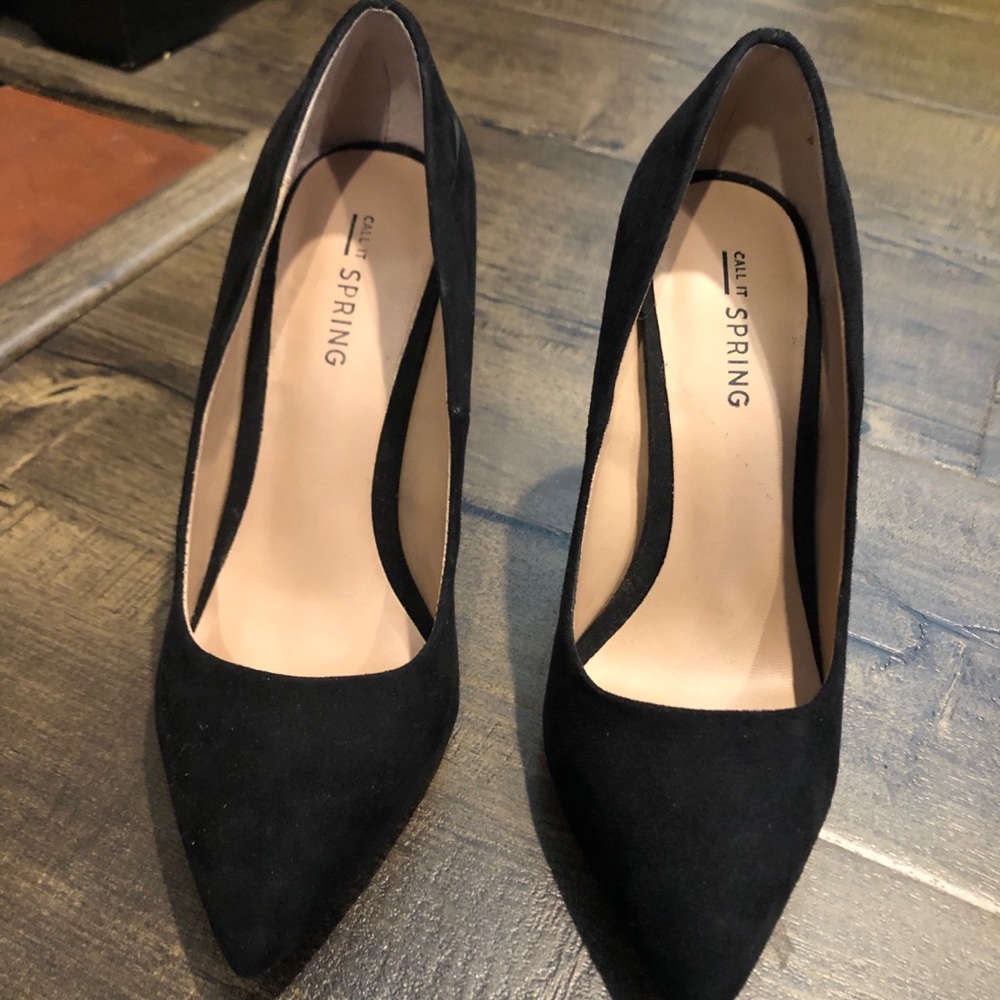 Call It Spring Black Pointed Heels - Picture 2 of 5